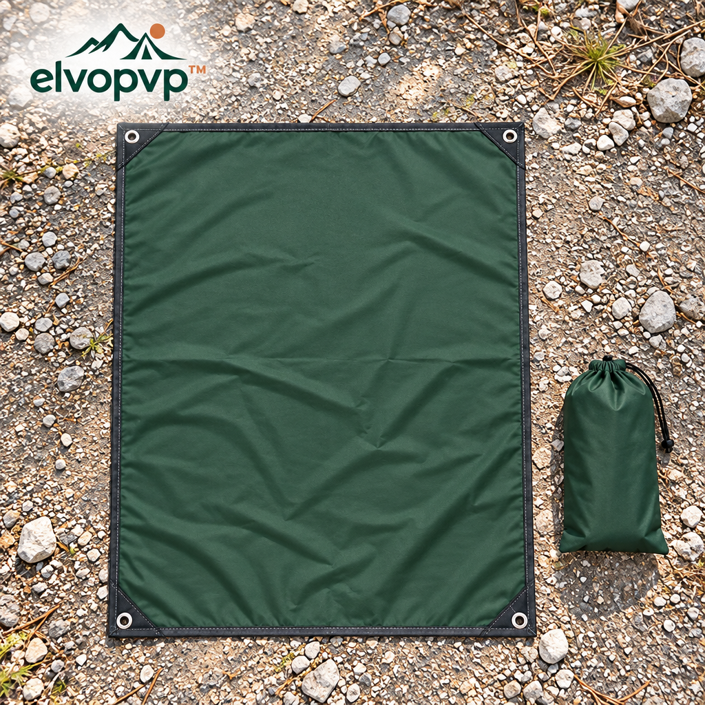 elvopvp™ Ground Layer Camping Groundsheet — Tent Floor Protector, Gear Mat & Picnic Ground Cloth with Carry Pouch