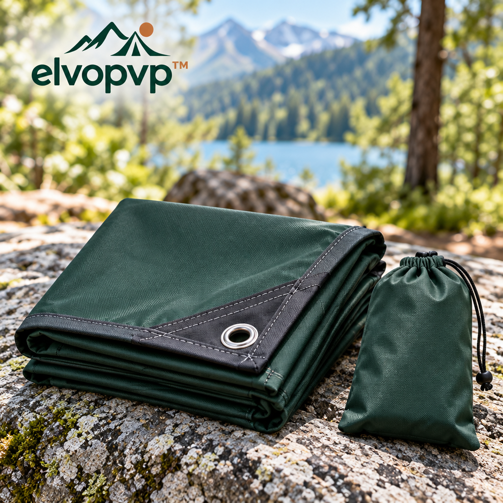 elvopvp™ Ground Layer Camping Groundsheet — Tent Floor Protector, Gear Mat & Picnic Ground Cloth with Carry Pouch