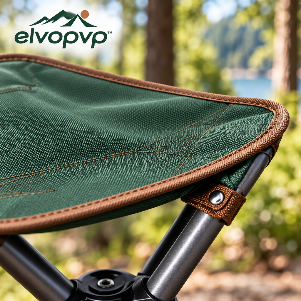elvopvp™ Pocket Perch Folding Tripod Stool — Portable Camping Seat with Carry Strap & Storage Sleeve, 17-Inch Seat Height
