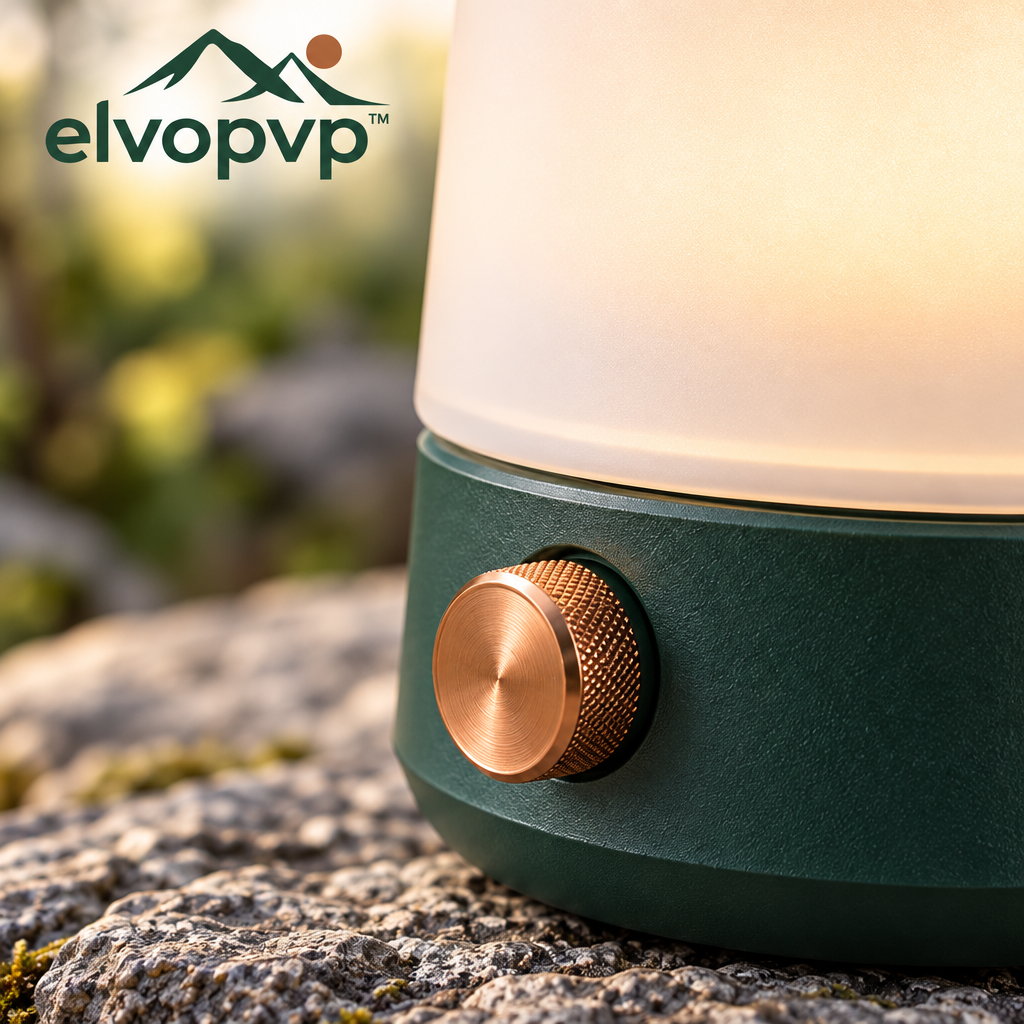 elvopvp™ Halo LED Camping Lantern — Dimmable Portable Table Light with Carry Handle, Warm & Neutral White